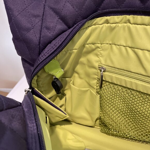 Travelon Shoulder Bag Purse Purple 3 Compartments RDIF Anti-Theft Nylon EUC - Picture 9 of 16